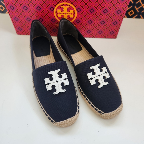 NWT!!! TORYBURCH EVERLY ESPADRILLE (BLACK/WHITE) - Picture 1 of 8